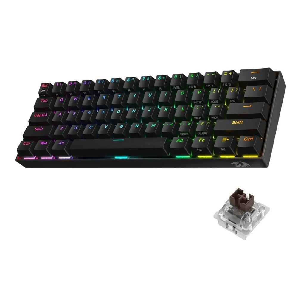 REDRAGON K530 PRO SİYAH KABLOSUZ BROWN SWITCH