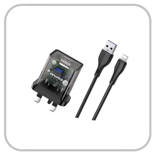 AWEI C12T SMALL POWER ADAPTER AND LIGHTNING
