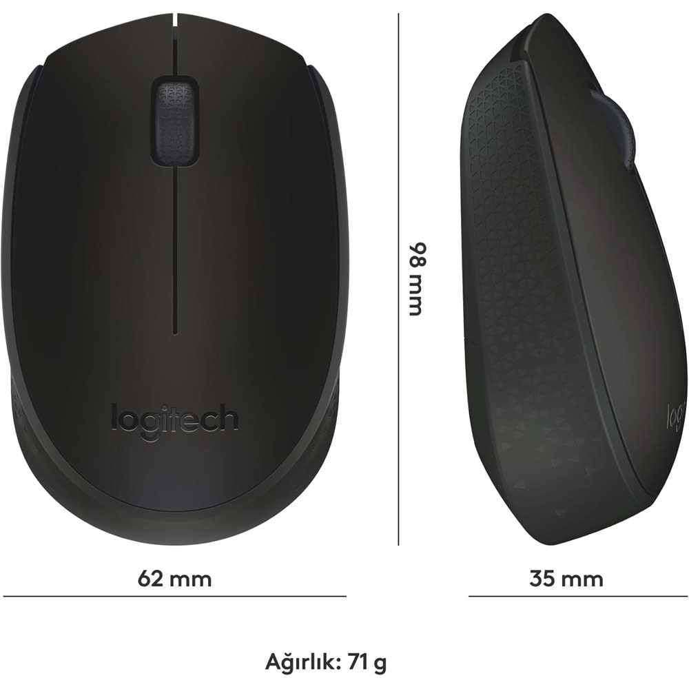 LOGITECH M171 KABLOSUZ MOUSE SIYAH