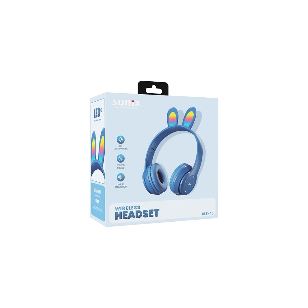 SUNIX BLT-43 WIRELESS KIDS HEADSET BLUE