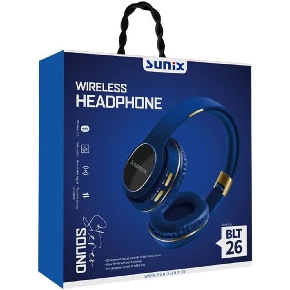 SUNIX BLT-26 WIRELESS HEADPHONE BLUE
