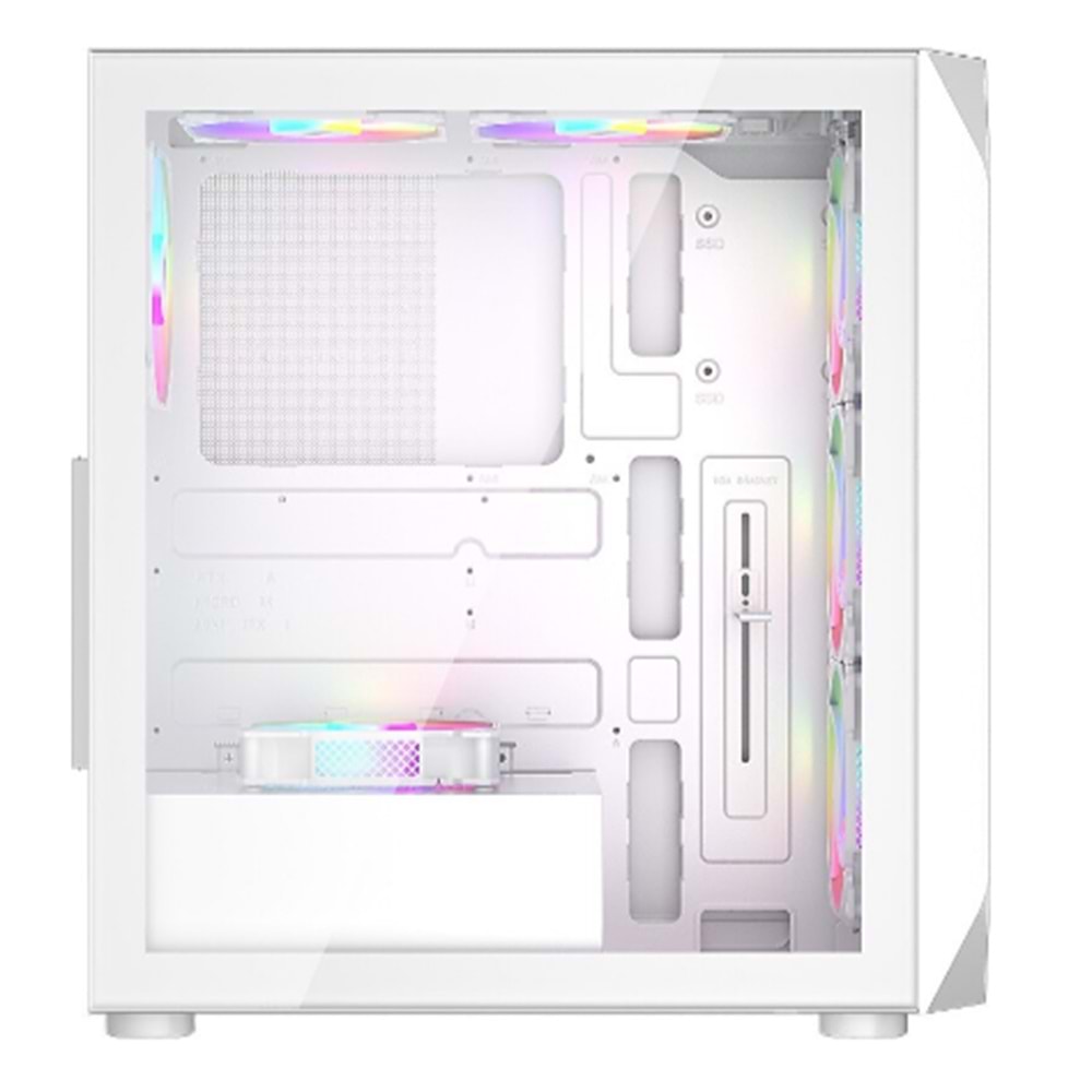 1 ST PLAYER ARIYA AY7 BEYAZ 650W 80+ ARGB 4X12CM FAN TEMPERLI CAM MESH USB 3.0 ATX KASA