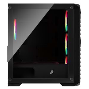 1 ST PLAYER TRILOBITE T5 SIYAH 650W 80+ ARGB 4X12CM FAN TEMPERLI CAM MESH USB 3.0 ATX KASA